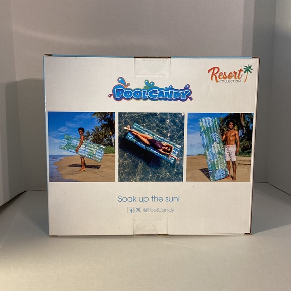 PoolCandy Inflatable Tropical Palms Print Deluxe Pool Raft Pool Float NEW! - Picture 10 of 10